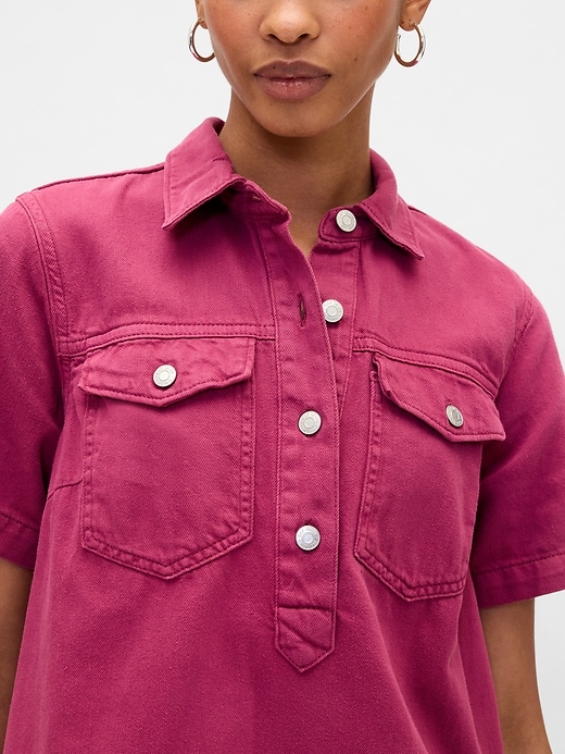 Image number 3 showing, Relaxed Denim Mini Dress