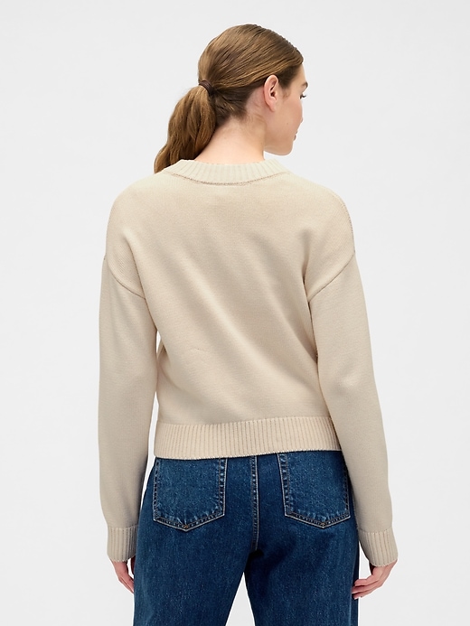 Image number 2 showing, Relaxed Cropped Crewneck Sweater