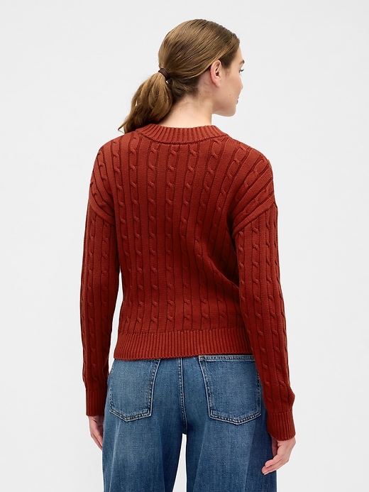 Image number 2 showing, Relaxed Cable-Knit Crewneck Sweater