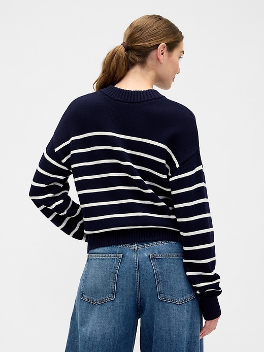 Image number 2 showing, Relaxed Stripe Cropped Sweater