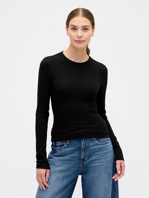 Image number 1 showing, Essential Ribbed Crewneck T-Shirt