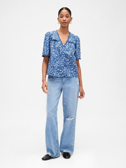 Image number 3 showing, Ruffle V-Neck Top