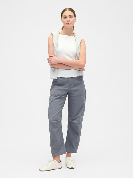 Image number 1 showing, High Rise Barrel Khakis