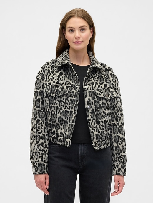 Image number 1 showing, Relaxed Cropped Textured Icon Jacket