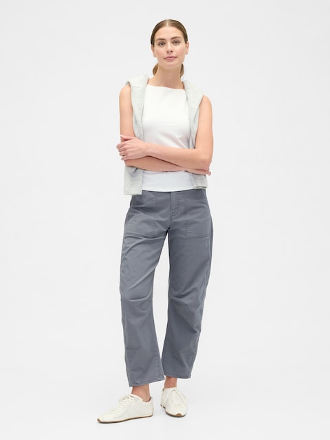 High Rise Barrel Khakis