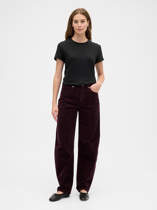 Image number 1 showing, High Rise Barrel Corduroy Pants