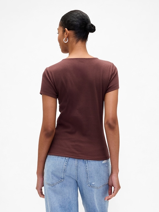 Image number 2 showing, Ribbed Crewneck Cutout Top