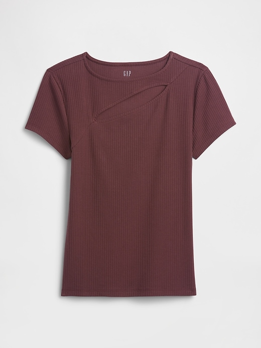 Image number 5 showing, Ribbed Crewneck Cutout Top