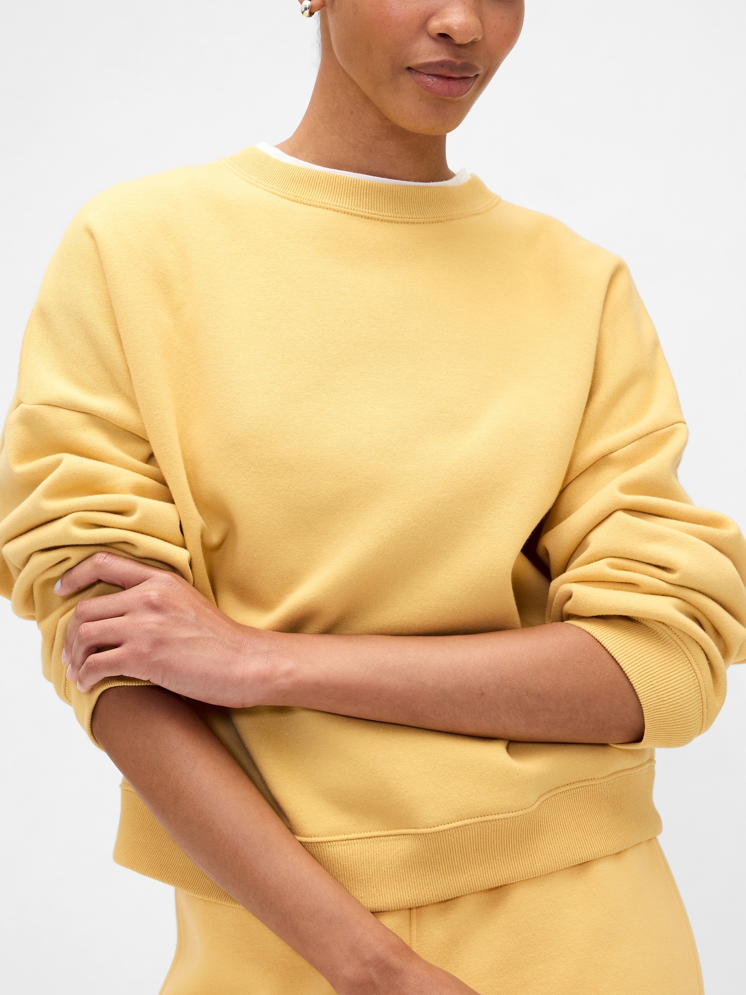 Gap Factory Relaxed Wedge Crewneck Sweatshirt In Yellow