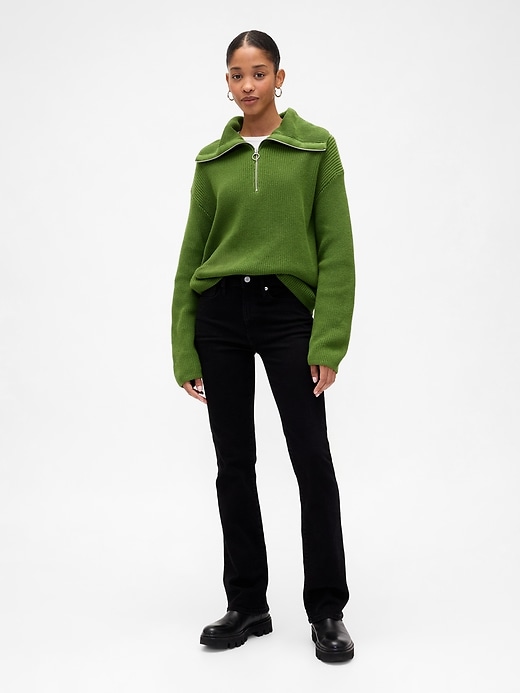 Image number 3 showing, Relaxed Ribbed Quarter-Zip Cardigan