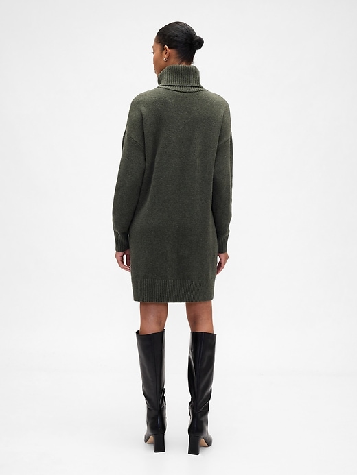 Image number 2 showing, CashSoft Relaxed Turtleneck Sweater Mini Dress
