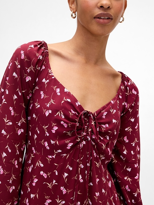 Image number 3 showing, Smocked Print Mini Dress