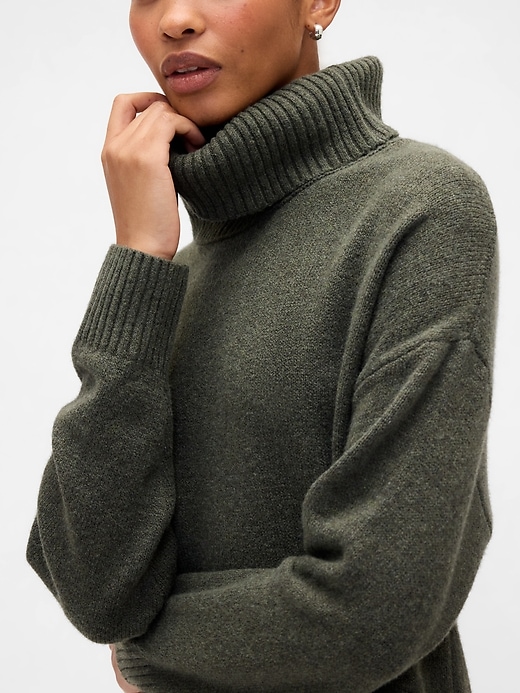 Image number 3 showing, CashSoft Relaxed Turtleneck Sweater Mini Dress