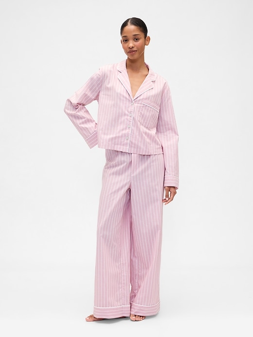 Image number 1 showing, Relaxed Poplin PJ Set