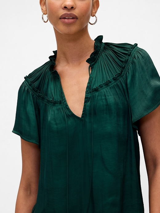 Image number 4 showing, 100% Recycled Relaxed Splitneck Top