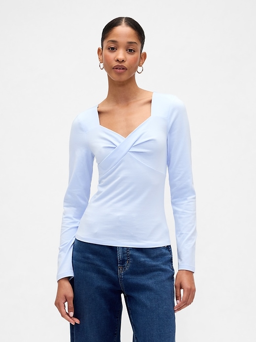 Image number 1 showing, Twist-Front Sweetheart Top