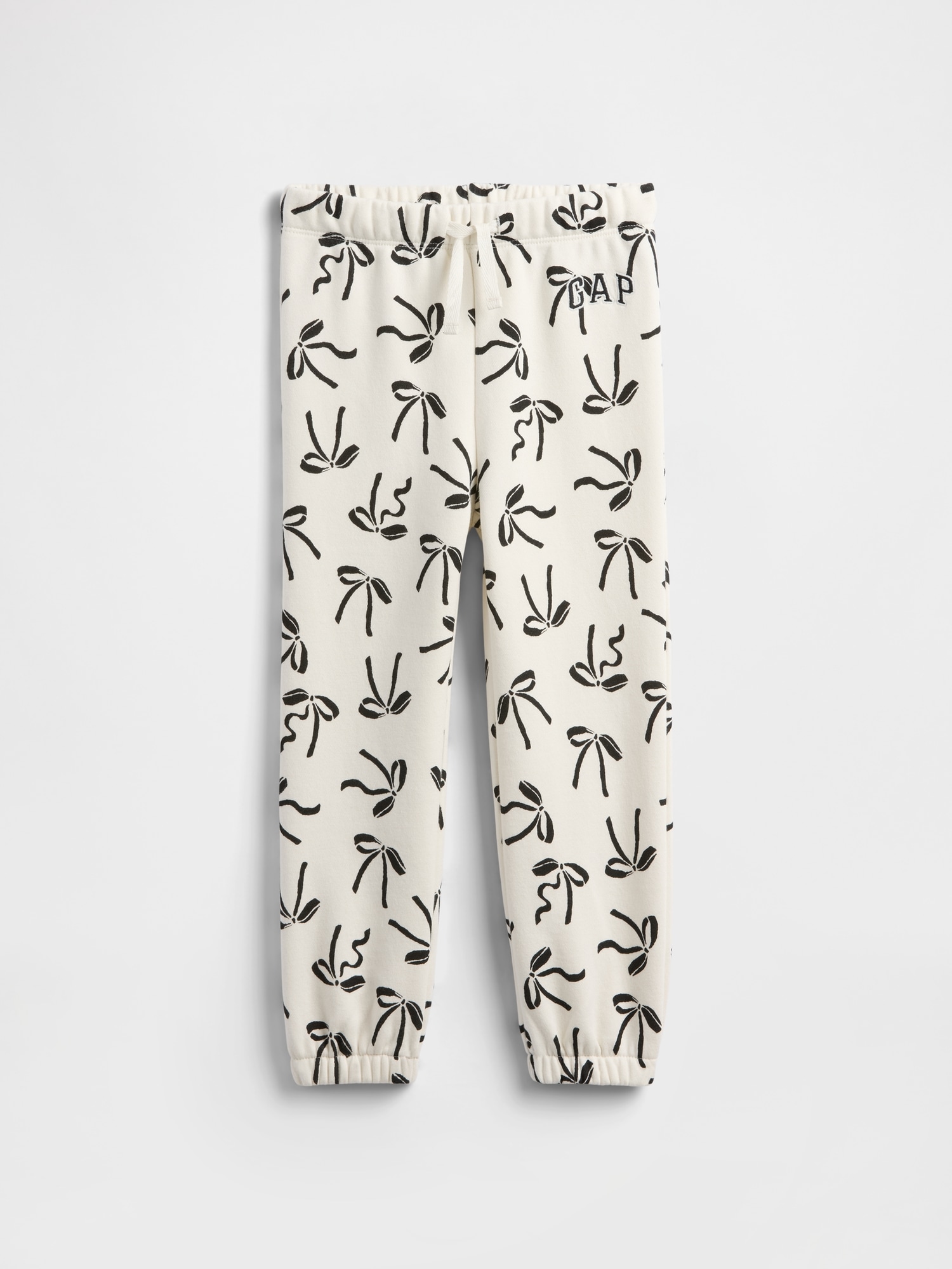 babyGap Pull-On Joggers - Bow Print Black White