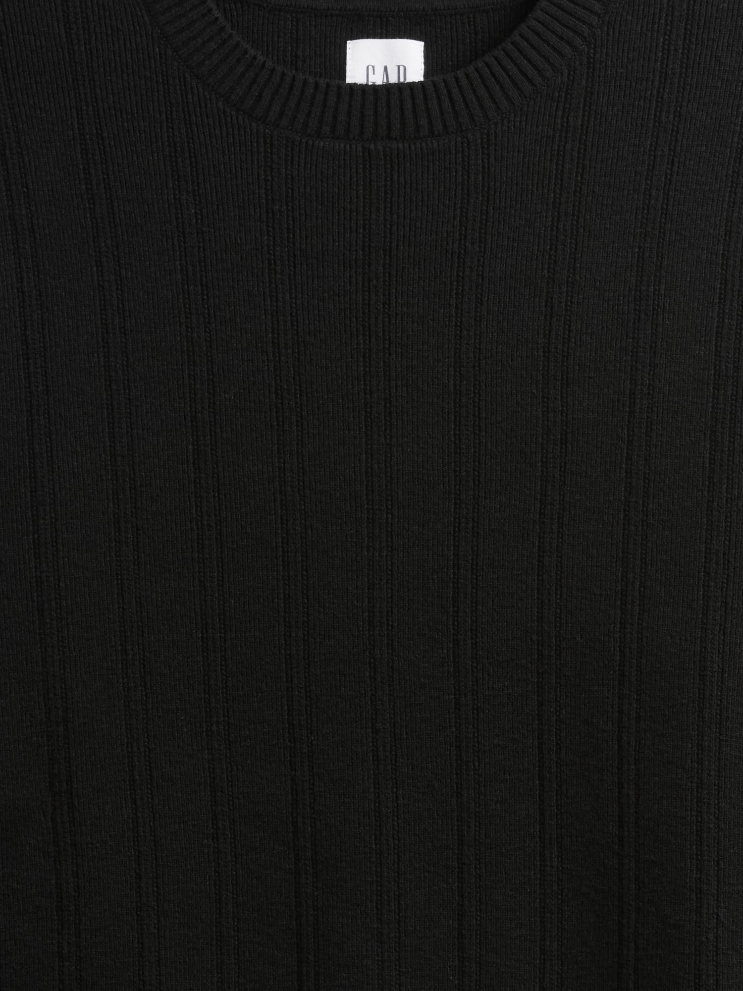 Gap Factory Cashsoft Ribbed Crewneck Sweater In Black