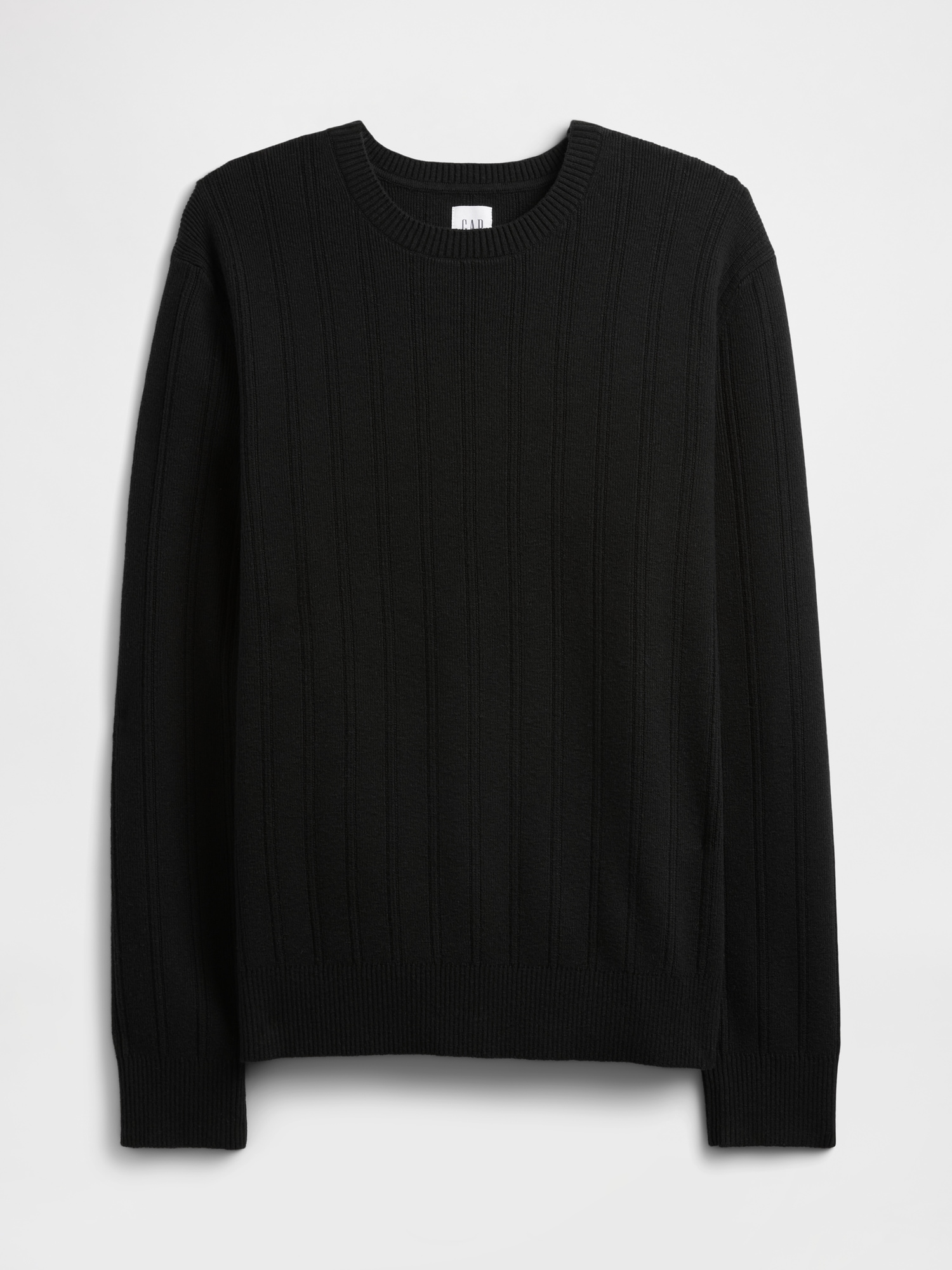 Gap Factory Cashsoft Ribbed Crewneck Sweater In Black
