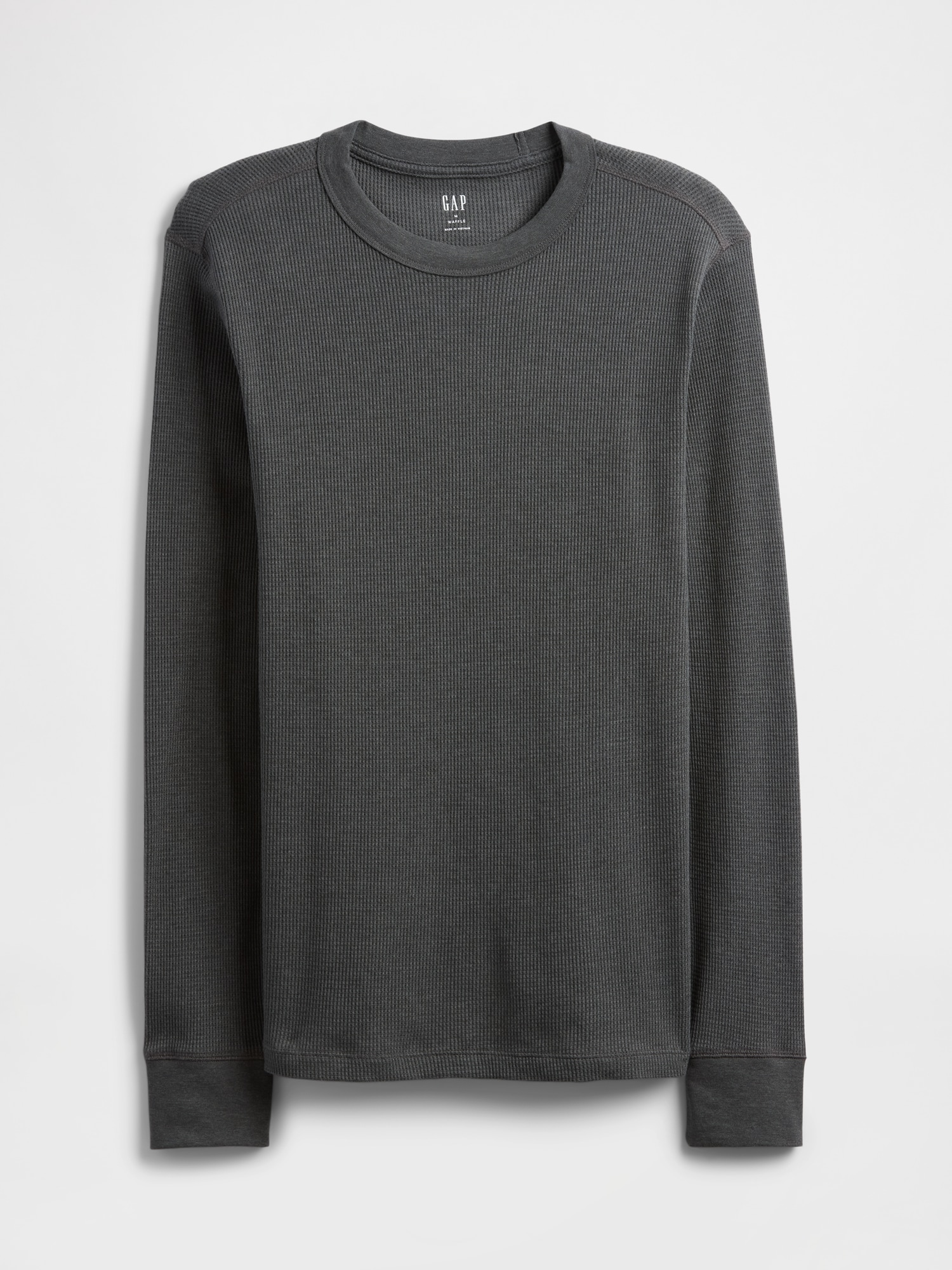 Gap Factory Waffle-knit Crewneck T-shirt In Gray