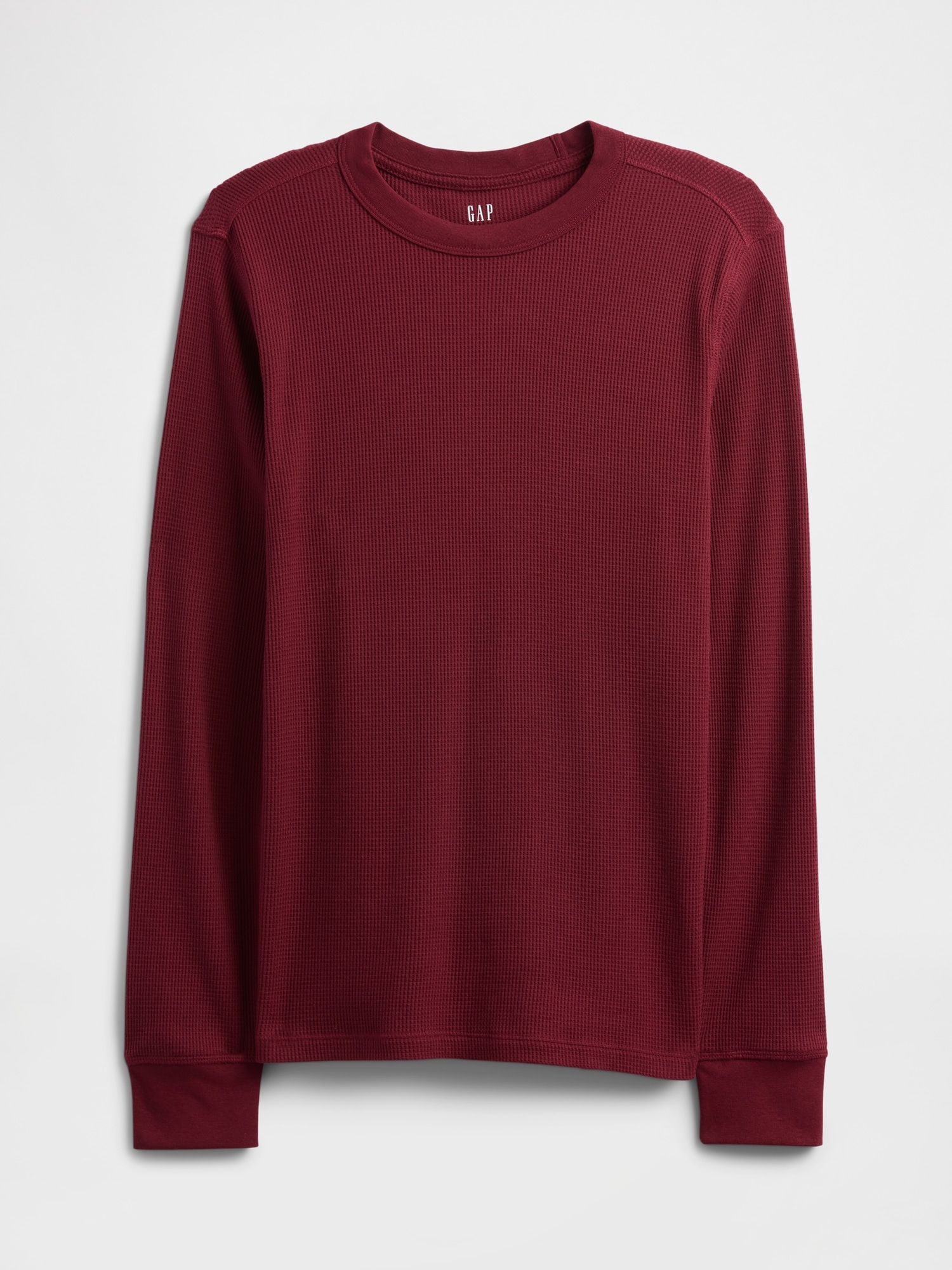 Gap Factory Waffle-knit Crewneck T-shirt In Red