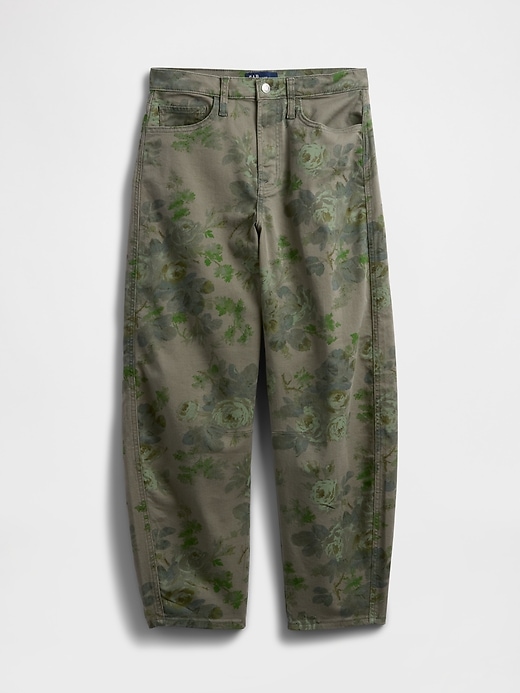 Image number 7 showing, High Rise Print Barrel Jeans