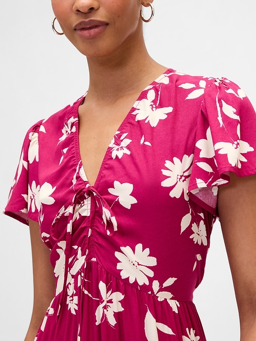 Image number 3 showing, Ruched V-Neck Maxi Dress