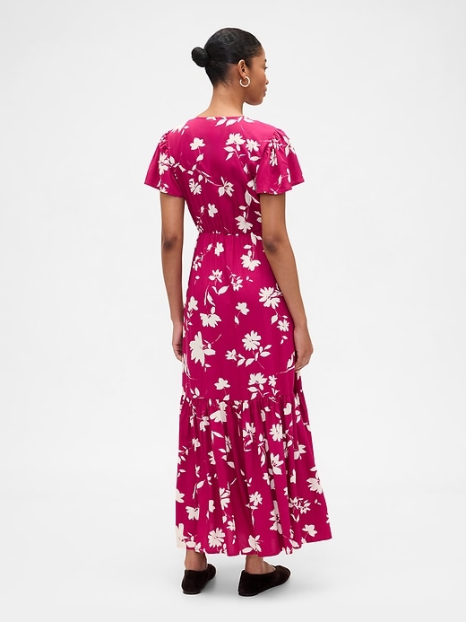 Image number 2 showing, Ruched V-Neck Maxi Dress