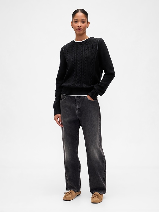 Image number 3 showing, Cable-Knit Crewneck Sweater