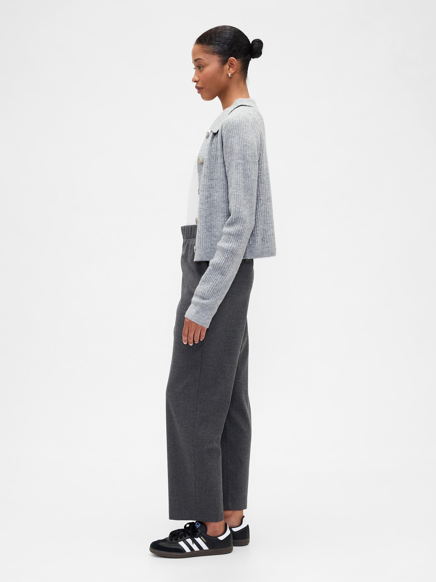 Gap Factory Recycled High Rise Straight-leg Pants In Gray
