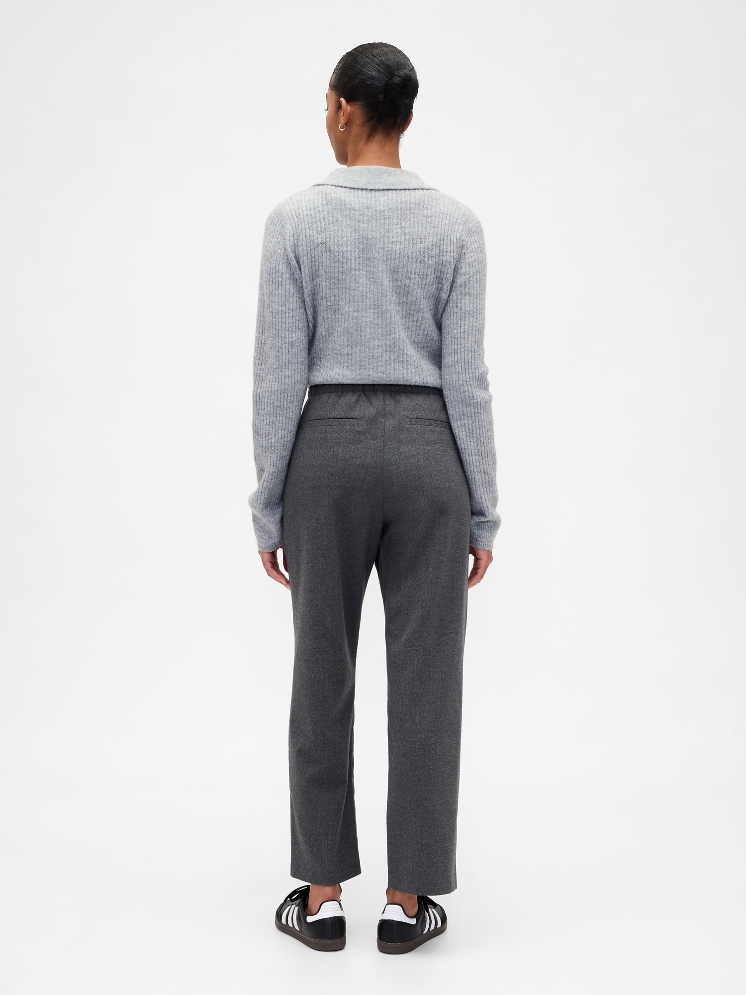 Gap Factory Recycled High Rise Straight-leg Pants In Gray