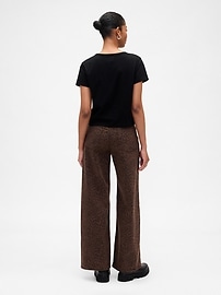 High Rise Print Wide-Leg Jeans