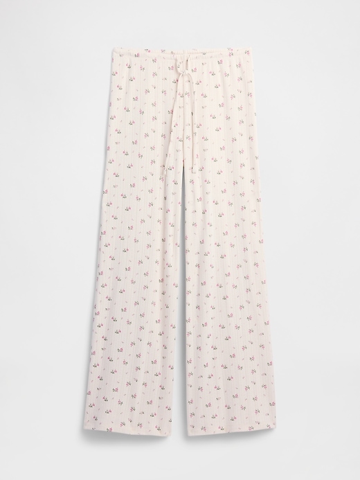 Image number 4 showing, Relaxed Pointelle Wide-Leg PJ Pants