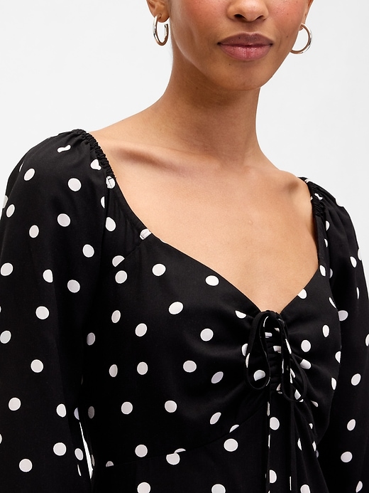 Image number 3 showing, Smocked Print Mini Dress