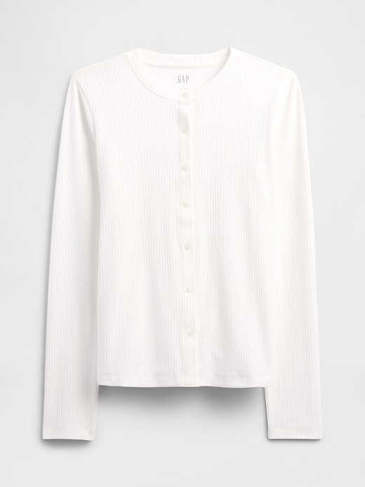 Image number 5 showing, Ribbed Button-Up Top