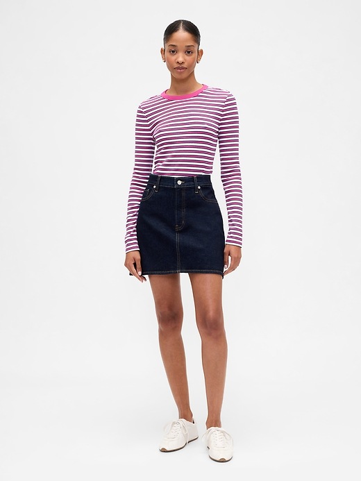 Image number 3 showing, Ribbed Stripe Crewneck T-Shirt