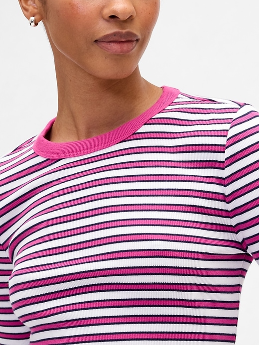 Image number 4 showing, Ribbed Stripe Crewneck T-Shirt