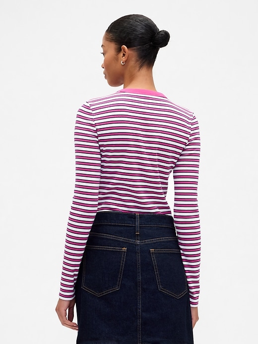 Image number 2 showing, Ribbed Stripe Crewneck T-Shirt