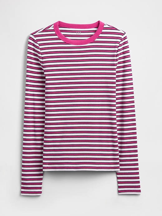 Image number 5 showing, Ribbed Stripe Crewneck T-Shirt