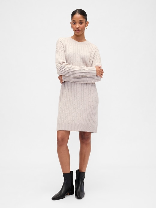 Image number 1 showing, CashSoft Relaxed Crewneck Sweater Mini Dress