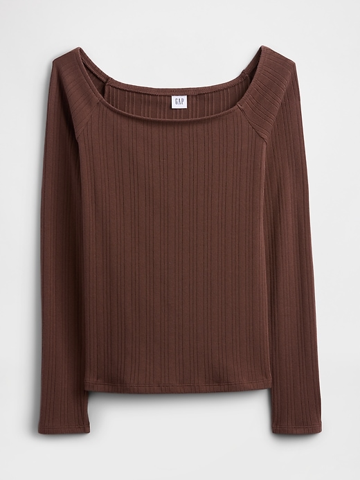 Image number 5 showing, Ribbed Boatneck Top