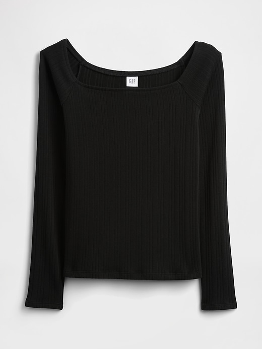 Image number 5 showing, Ribbed Boatneck Top