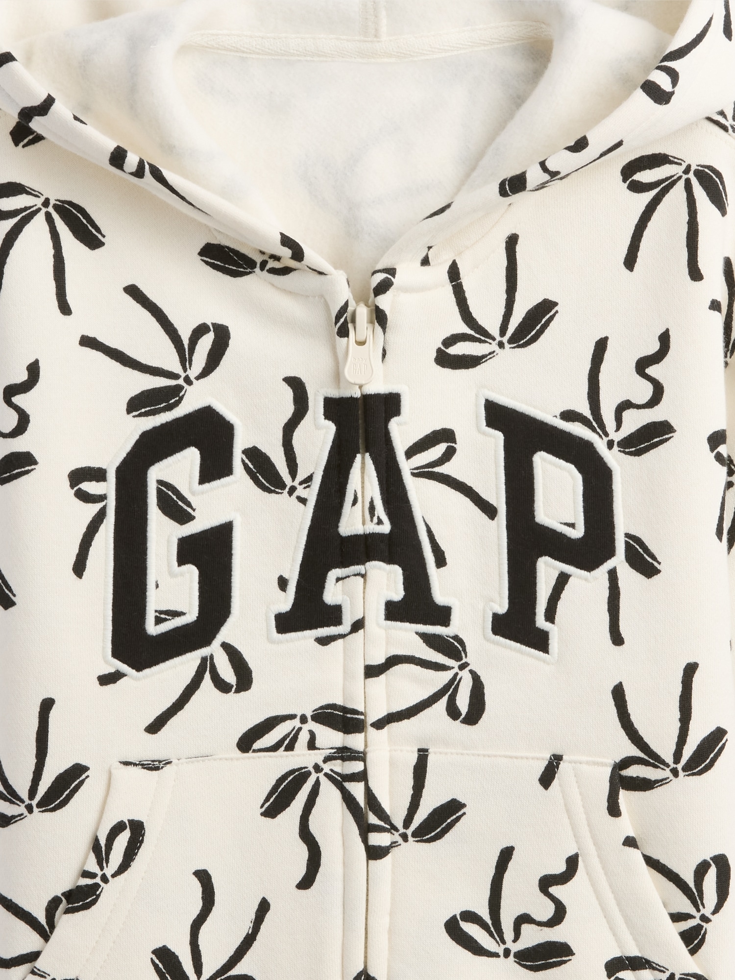 Gap Factory Babygap Logo Zip Hoodie In White