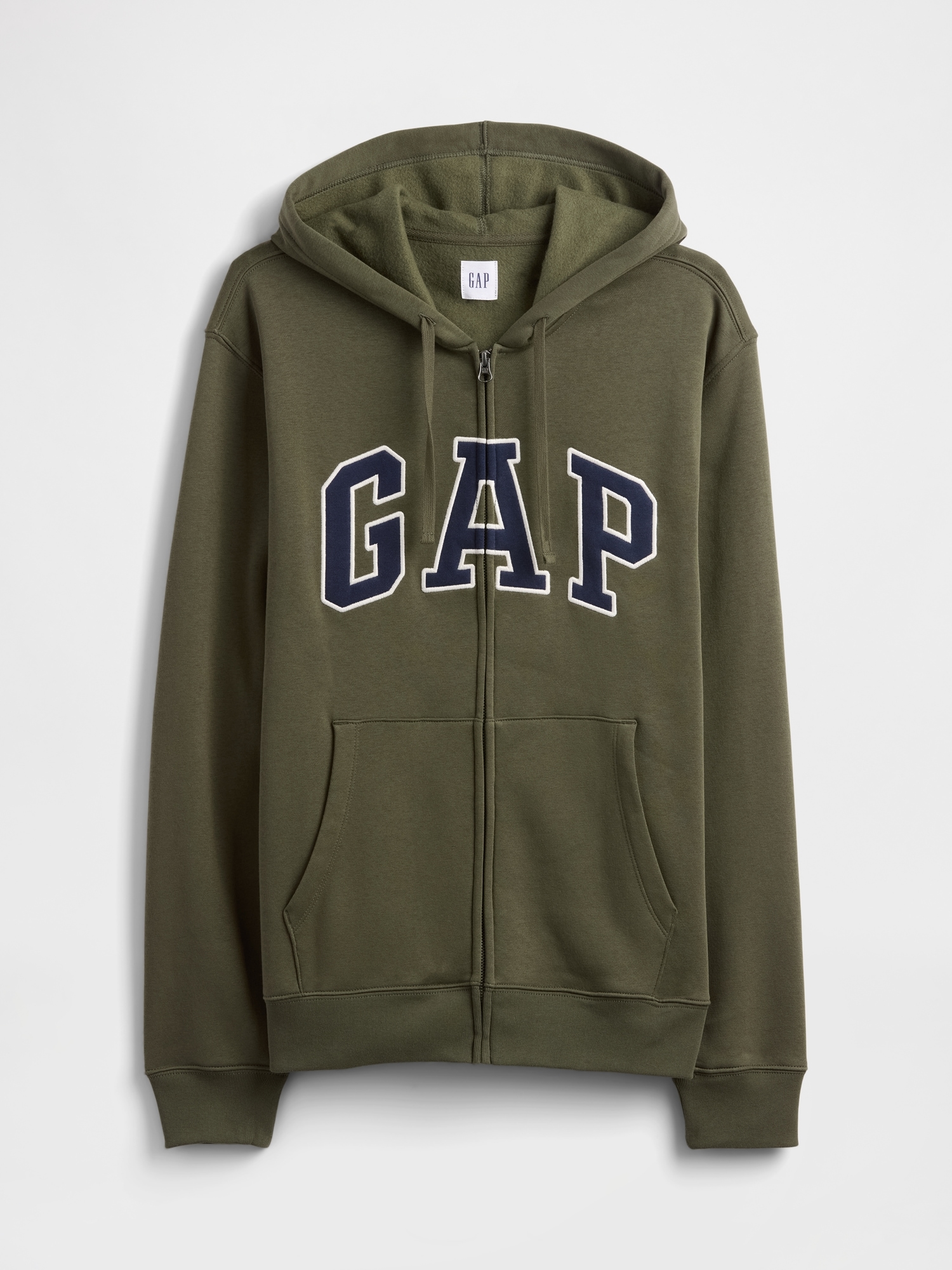 Gap Factory Relaxed Gap Logo Zip Hoodie In Green