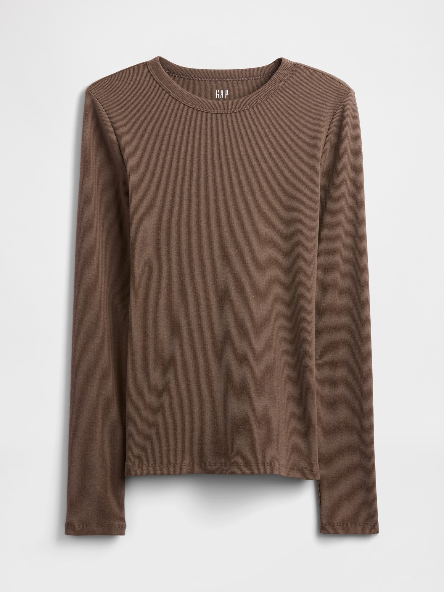 Gap Factory Essential Ribbed Crewneck T-shirt In Brown