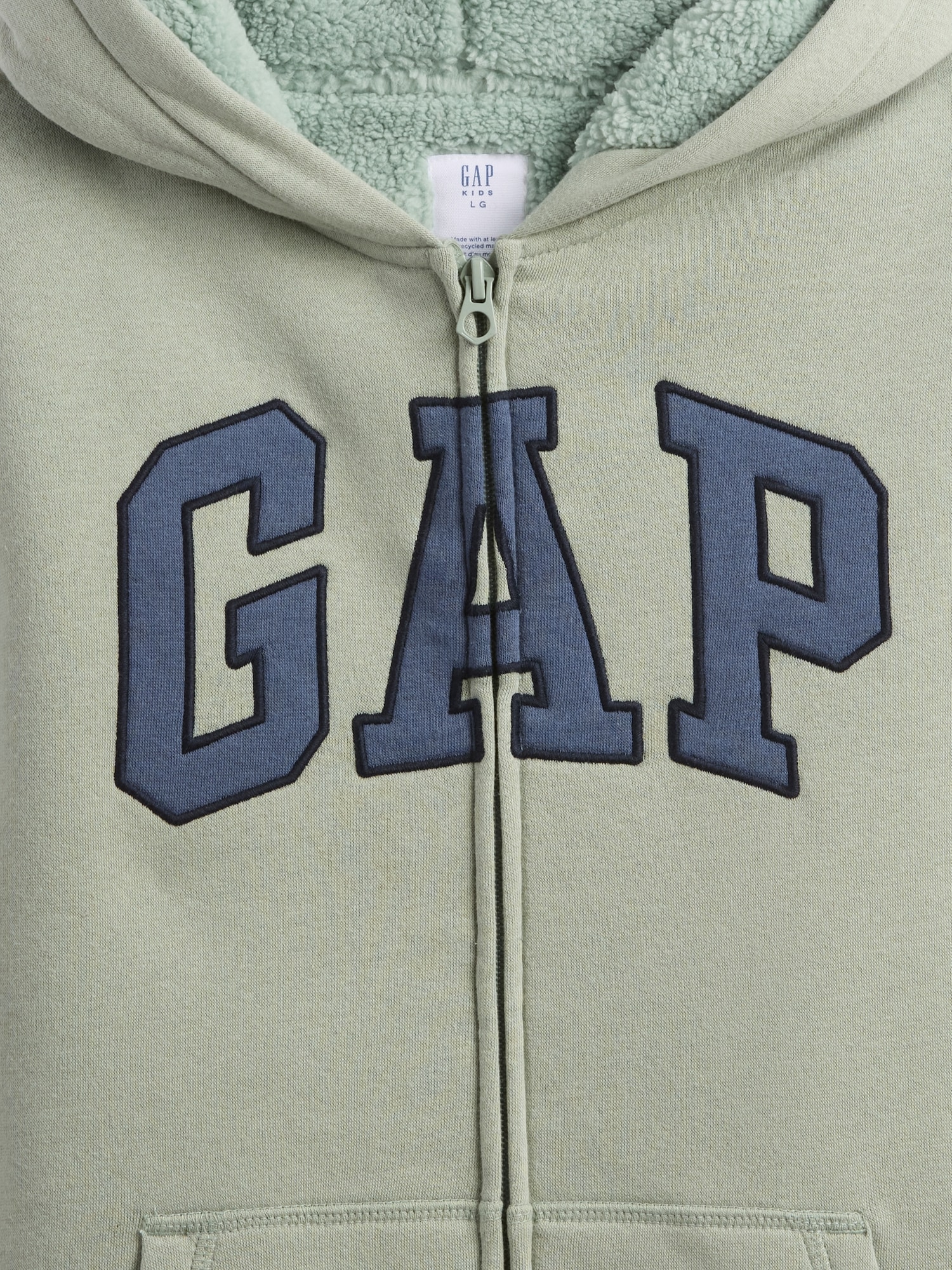 Gap Factory Kids Gap Logo Sherpa Zip Hoodie In Neutral