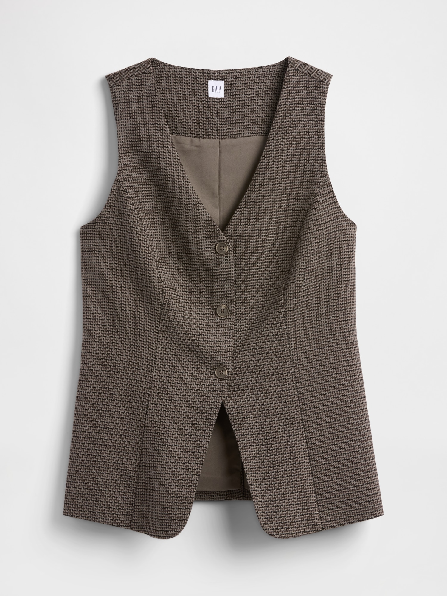 Gap Factory Recycled Longline Vest In Brown