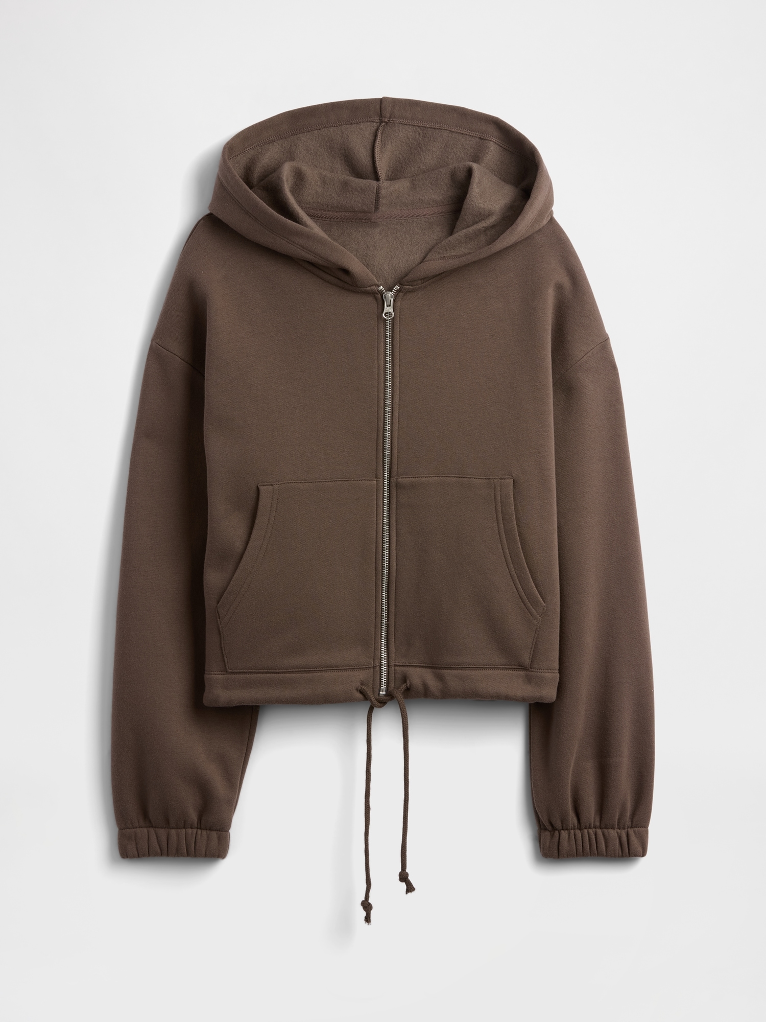 Gap Factory Oversized Bubble Zip Hoodie In Brown