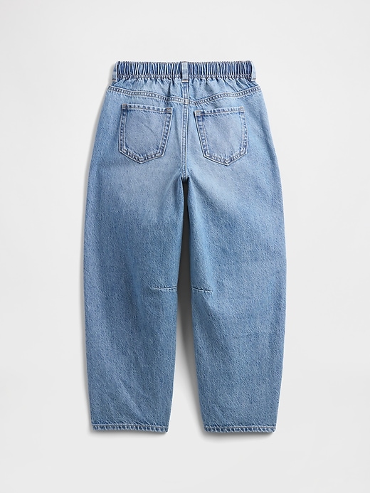 Image number 3 showing, Kids High Rise Pull-On Barrel Jeans