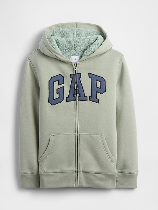 Image number 1 showing, Kids Gap Logo Sherpa Zip Hoodie
